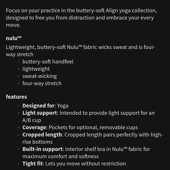 ALIGN TANK SIZE 0 - Picture 3 of 10